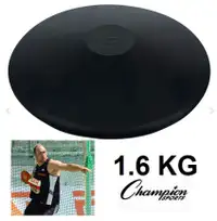 CHAMPION SPORTS RUBBER PRACTICE DISCUS - 1.6KG WEIGHT - BLACK