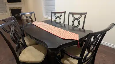 Dining table (6 dining chairs, extendable table up to 8 persons), View more