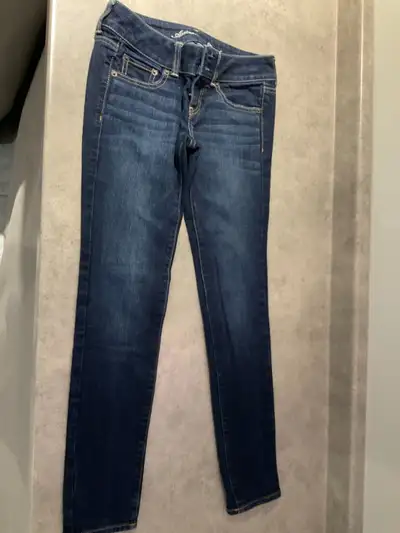 American Eagle Super Skinny Blue Jeans - Regular Size 0, View more