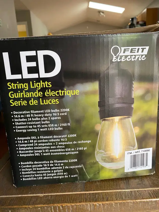 String Lights LED. 48’ commercial grade.  in Outdoor Lighting in Kingston - Image 4