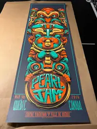Pearl Jam Quebec 2016 Mike Fudge poster 12x36