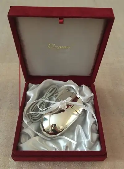 NEW Chrome Tone Corded 3-Button PS2 Mouse in Gift Box - $20 OBO, View more
