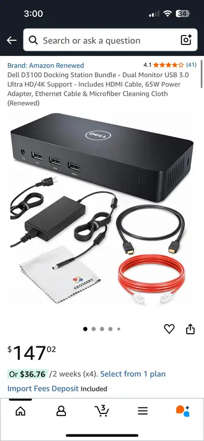 Dell D3100 Docking Station, View more