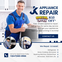 Appliance Repair $35 OFF* - Brampton - Toronto - 6475608966