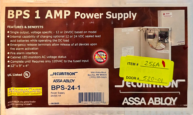 Securitron BPS 1 AMP Power Supply in General Electronics in Burnaby/New Westminster