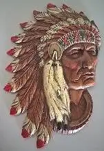 Durwood American Indian Chief Head Wall Hanger