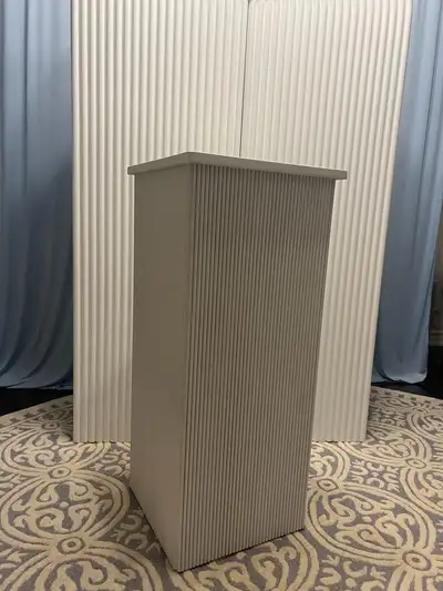 Large square ripple plinth / cake stand for rent. Rental price: $50 Delivery additional.