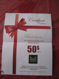 Certificat-cadeau du garage "Mécanique 360" à Auteuil