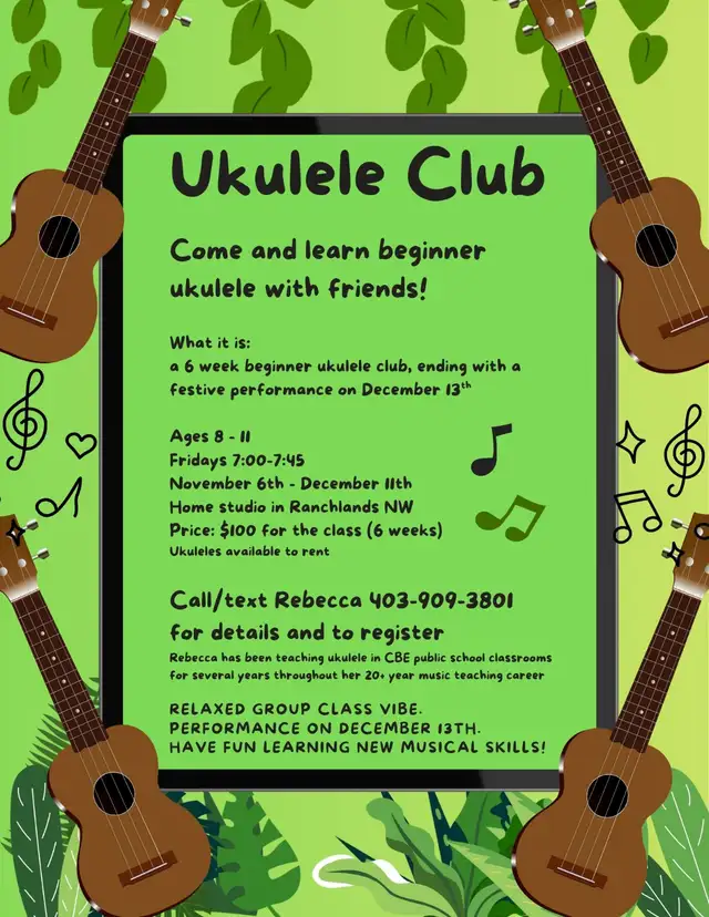 Ukulele Club - 6 week beginner session for 8-11 year olds