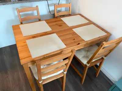 IKEA JOKKMOKK Dining Table & 4 Chairs + Cushions, View more