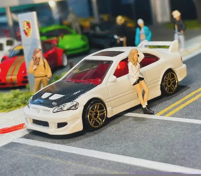 Loose Hot wheels Honda Civic Coupe Si exclusive white