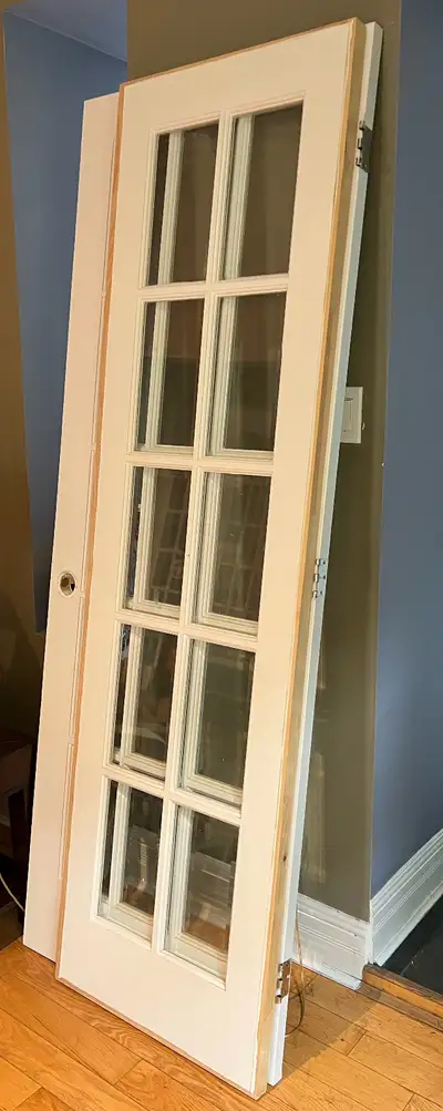 2 Solid Wood French Doors with Glass Panes (30" and 23 1/4" W), View more