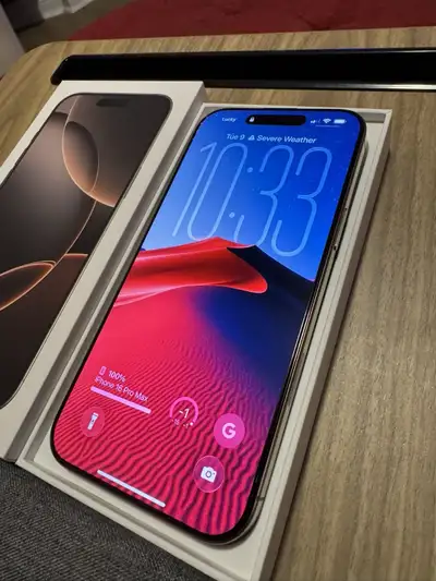 Selling my mint condition iPhone 16 Pro Max 256 GB in Desert Titanium. Comes with full warranty unti...