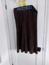 Suede maxi length skirt