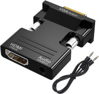 NEW HDMI to VGA Adapter with 3.5mm Audio Cable