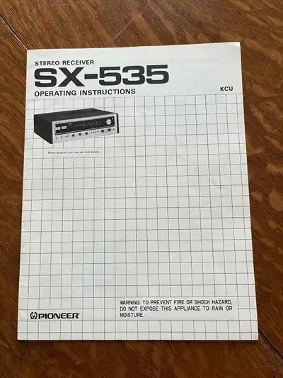 Pioneer SX-535 Receiver Manual/Schematic, View more