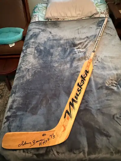 Johnny Bower autographed goalie hockey stick sports memorabilia, View more