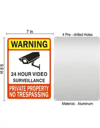 24 hr surveillance sign aluminum 