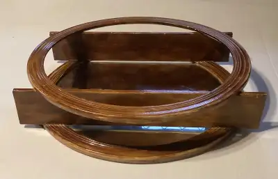 Authentic Early Mid Century Shadowbox Circle Mirror and Shelves, View more