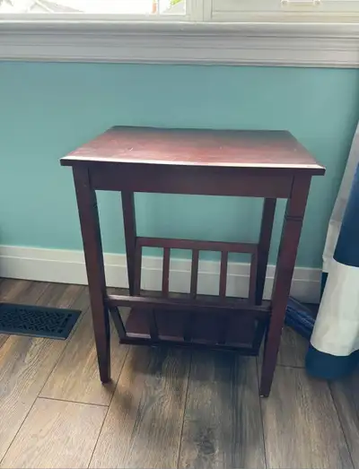 Wooden Side Table with Magazine Rack, View more