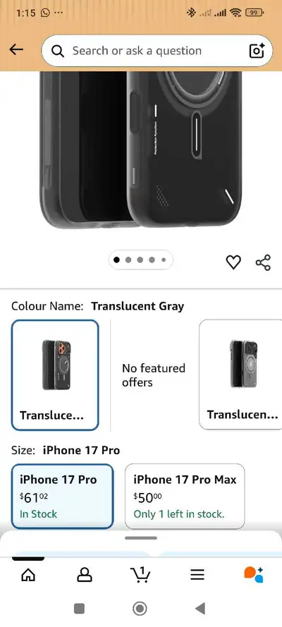 Aulumu A17 for iPhone 17 Pro, View more