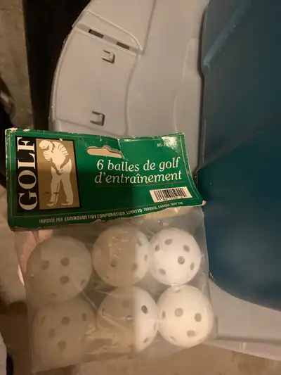 Set of 6 white golf practice balls, View more