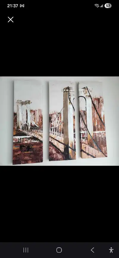 3 pce bridge canvas art, View more