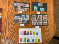 5 lots de timbres oblitérés de FRANCE NOS. 25-26-27-28-29-