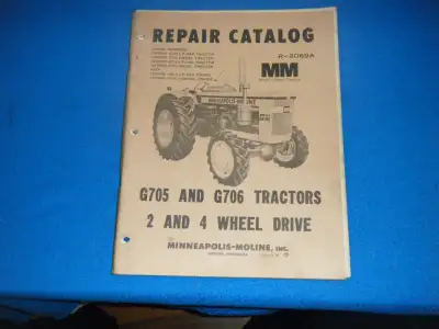 Minneapolis Moline G705, G706 Tractors Parts Catalog shipping available at your cost any questions p...