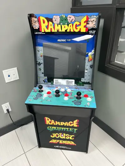 Arcade1Up, Rampage Arcade Machine, 4 ft. Slightly used. Great condition. Games include rampage, gaun...