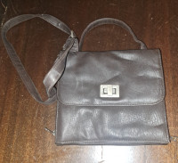 Vintage  Black Leather Crossbody Bag Handbag Satchel