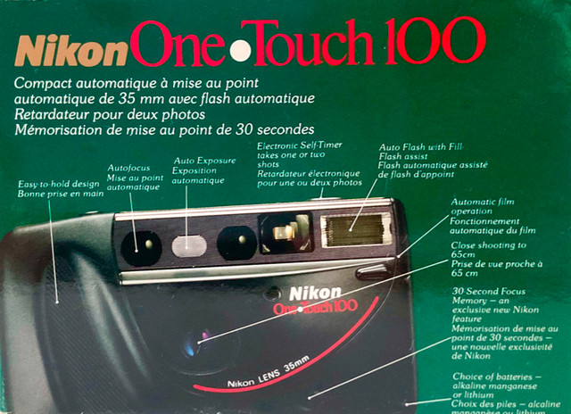 Vintage 1988 Collection Caméra NIKON 35 mm One toucha 100 L dans Art et objets de collection  à Lévis - Image 2