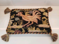 Small Embroidered Decorative Throw Pillow Feather Stuffed