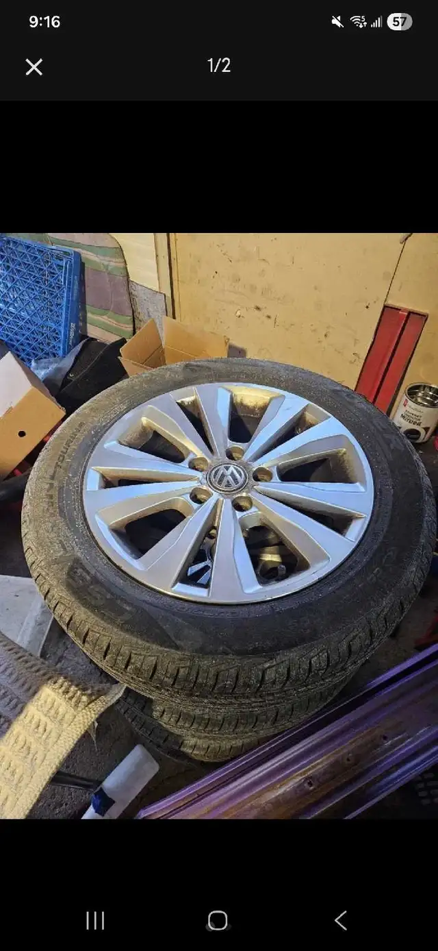 4x Like New 205/55/16 Cooper All-Season Tires w/VW 5x112s in Tires & Rims in Mississauga / Peel Region - Image 2