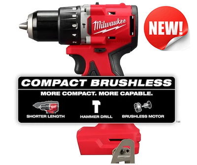 Milwaukee 18V Compact Brushless Hammer Drill | New  Tool Only !, View more