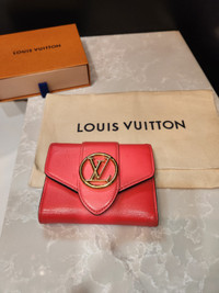Authentic Louis Vuitton Leather Pink Pont 9 Neuf Wallet