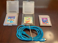 2 Nintendo Gameboy Games and Link Cable