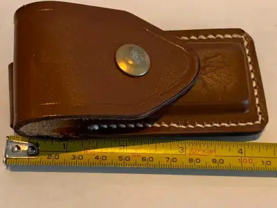 Small Leather Pouch for Pocket Knife, Brown, New, View more