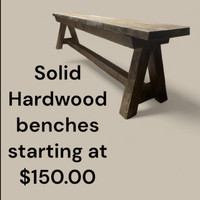 Custom reclaimed solid hardwood benches