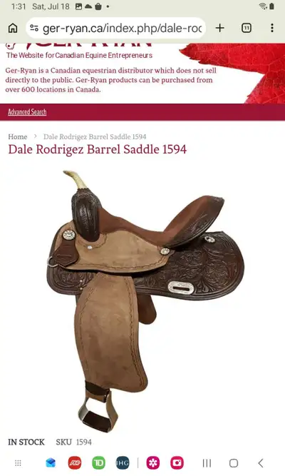 17 inch seat Dale Rodriguez Saddle, View more