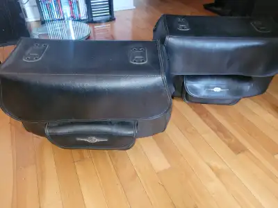 SACOCHES DE MOTO DEMANDE 35$ POUR LES 2! VENDU ENSEMBLE SEULEMENT ALLAIT SUR UN VULCAN 900 SEMBLE-T'...