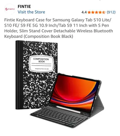 Keyboard Case for Samsung Galaxy Tab S10 Lite/ S10 FE/ S9 FE 5G, View more