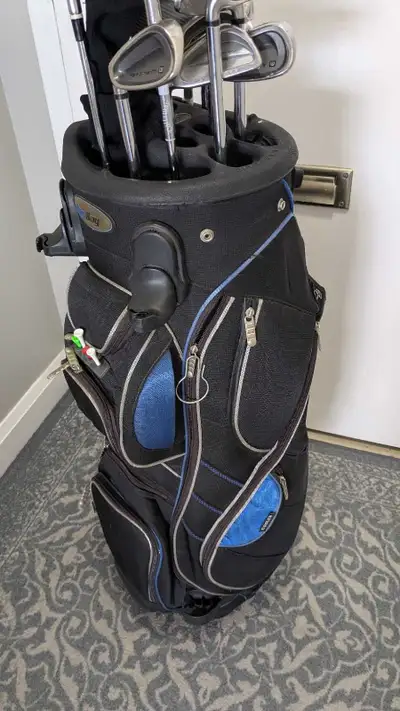 golf bag & left hand clubs, View more