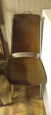 Chaise de cuisine, chaise vintage en cuir