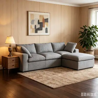  120 inch Square Arm Linen L-Shaped Free Combination Sofa Couch, View more