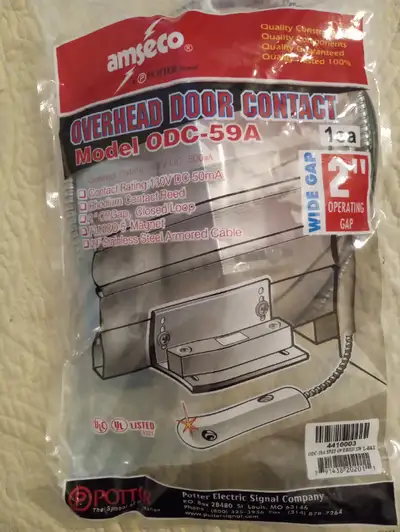 CONTACT MAGNÉRIQUE. MAGNETIC OVERHEAD DOOR CONTACT. # ODC-59A, View more