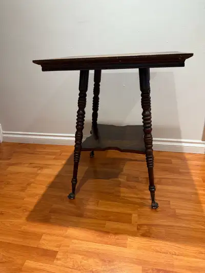 Antique side Table with Claw Feet, View more