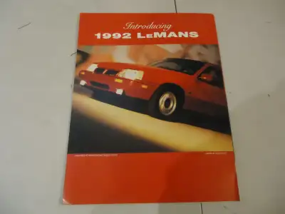 1992 Pontiac LeMans Sales Brochure. VG Condition. See Pictures. $10 picked up in Angus. Can Mail any...