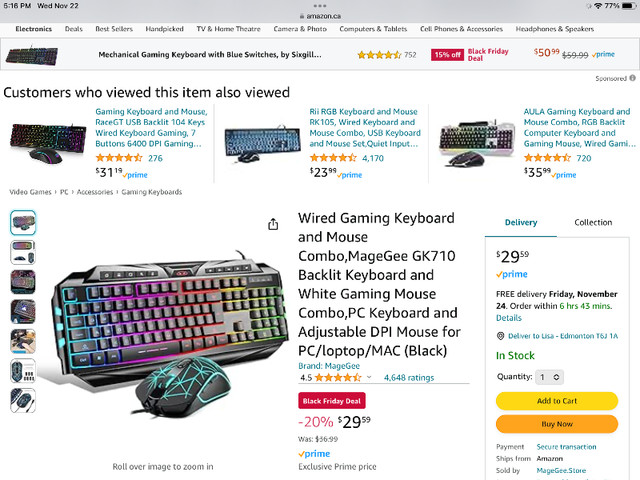 BRAND NEW MAGAGEE GAMING KEYBOARD w/WIRED MOUSE in Mice, Keyboards & Webcams in Edmonton - Image 3
