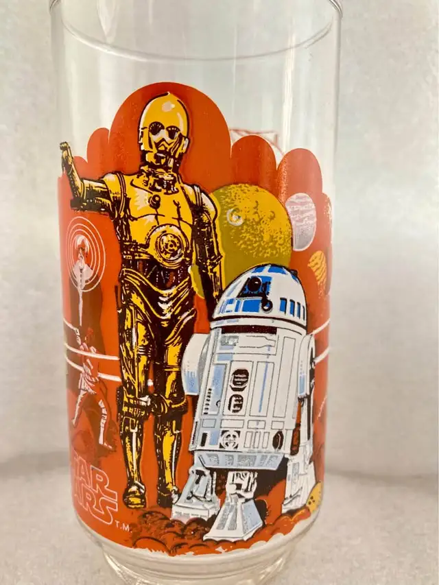 1977 Star Wars A New Hope R2D2 & C3PO Collector Collector Glass - Vintage